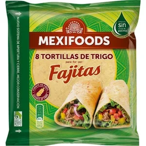 Tortillas de Trigo para Fajitas 8 Unidades  Mexifoods 320 G