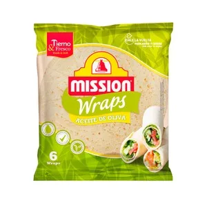 Mission Tortillas de Trigo (wraps) con Aceite de Oliva 6 Uds. 370 G.