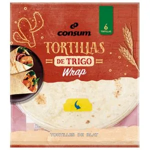 Tortillas Wrap de Trigo 6 Unidades 360 Gr