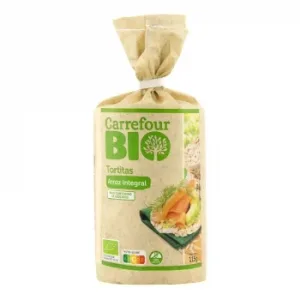Tortitas de Arroz Integral Carrefour Bio sin Gluten 115 G,