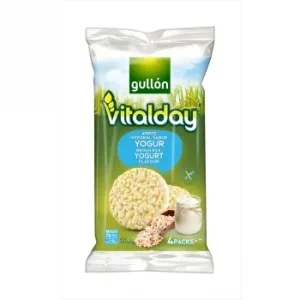 Tortitas de Arroz Integral Sabor Yogur Vitalday Gullón sin Gluten 125 G.