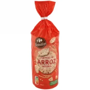 Tortitas de Arroz Integrales Sensation Carrefour sin Gluten 130 G.