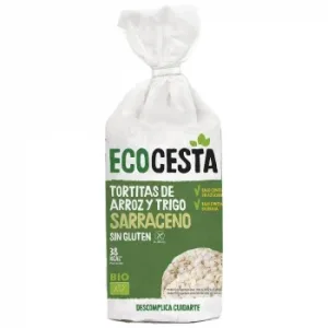 Tortitas de Arroz y Trigo Sarraceno Ecológicas Ecocesta sin Gluten 100 G.