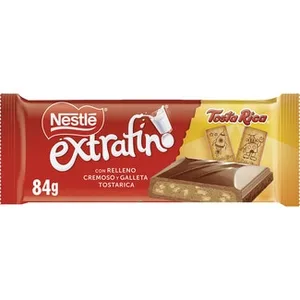 Tosta Rica Chocolate con Leche con Relleno Cremoso y Trocitos de Galleta Nestle Extrafino