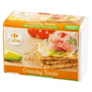 Tostadas de Centeno Integral y Semillas de Sésamo Extra Carrefour 250 G.