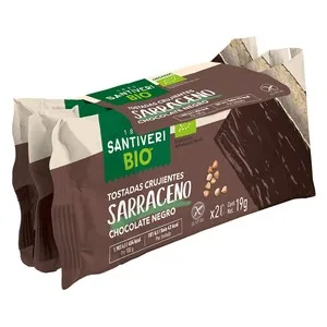 Santiveri Tostadas Ligeras con Sarraceno Bañadas en Chocolate Negro Ecológicas 3 Uds. X 19 G. 57 G