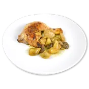 Traseros de Pollo con Patatas y Champiñones