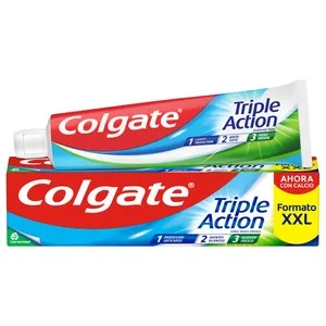 Colgate Triple Action Pasta de Dientes con Calcio, Triple Acción y Sabor a Menta Intensa 100 Ml.