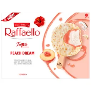 Raffaello Triple Experience Bombón Helado de Coco con Melocotón y un Toque de Aroma a Hibisco 3 X 60 Ml. 138 G