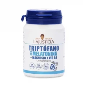 Triptófano con Melatonina, Magnesio y Vitamina B6 Ana María Lajusticia sin Gluten y sin Lactosa 60 Ud.