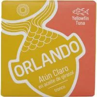 Tronco de Atún Claro en Aceite Girasol Orlando, Lata 104 G