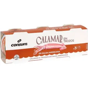 Trozos de Calamar en Salsa Americana Pack 3 X 59 Gr
