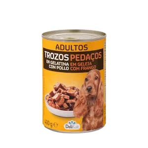 Trozos en Gelatina Perro Adulto Delikuit con Pollo 0.4 KG