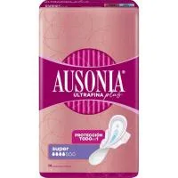 Compresa Ultrafina Plus Super con Alas Ausonia, Paquete 14 Uds
