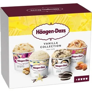 Vanilla Collection Tarrinas de Crema de Helado de Vainilla Variedades Surtidas 4 Unidades Haagen-dazs