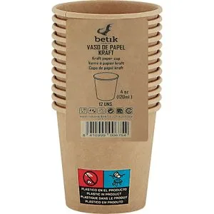 Vaso Cartón Kraft 120 Ml 12 u
