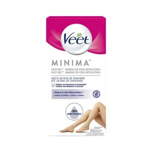 Veet Bandas de Cera Depilatoria para Cuerpo y Piernas, para Todo Tipo de Pieles Veet Minima 20 Uds.