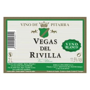 Vegas del Rivilla Vino Blanco de Pitarra en Bidón Vegas del Rivilla 2 L. 2000 ML