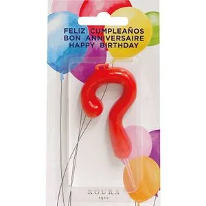 Vela de Aniversario Roja, Número ? 1 u