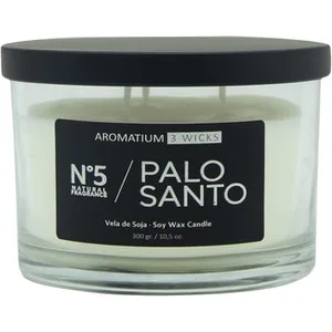 Vela Perfumada 3 Wicks Aroma Palo Santo N.5  Aromatium 1 Unidad