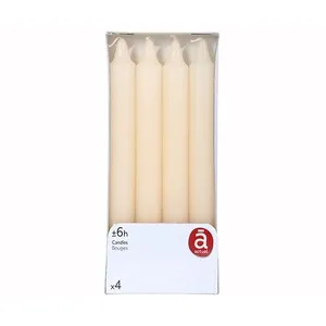 Velas para Candelabro, 4 Unidades en Color Blanco, Snc. 4 UD