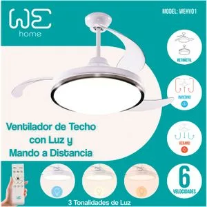 Ventilador de Techo con Aspas Retractiles 1 u