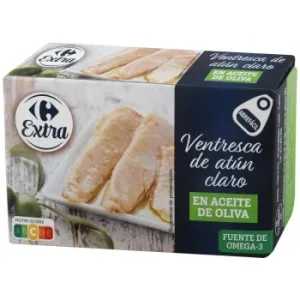 Ventresca de Atún Claro en Aceite de Oliva Extra Carrefour 73 G.