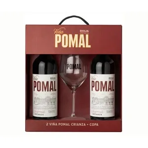 Viña Pomal Estuche con 2 Botellas Vino Tinto Crianza con D.o Ca. Rioja + Copa.
