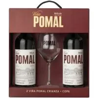 Vino Tinto Crianza 2 Botellas + Copa Viña Pomal, Estuche
