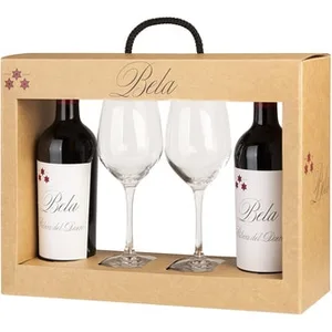 Vino Tinto Roble DO Ribera del Duero Estuche 2 + Dos Copas Bela