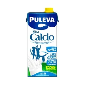 Puleva Vita Calcio Leche Entera de Vaca con un 50% Más de Calcio Natural 1 L. 1000 ML