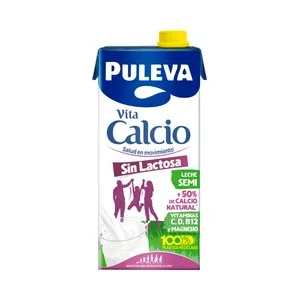 Puleva Vita Calcio Leche Semidesnatada sin Lactosa, con Alto Contenido en Calcio 1 L. 1000 ML