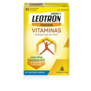 Vitaminas Vitalidad con Jalea Real y Coenzima Q10 en Comprimidos Leotron sin Gluten sin Lactosa 30 Ud.
