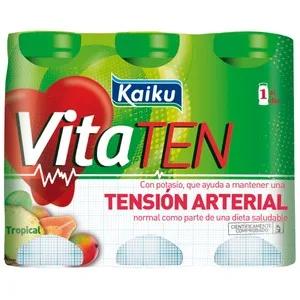 Vitaten Yogur Líquido de Sabor Tropical, que Ayuda a Controlar la Tensón 6 X 70 Gr. 390 ML