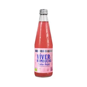 Viver Kombucha Ecológica Sabor a Frutos Rojos, con Probióticos Naturales 330 Ml.