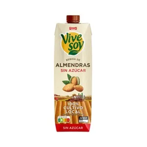Vivesoy Bebida de Almendras sin Azúcar, de Cultivo 100% Local  de Pascual 1 L. 1000 ML