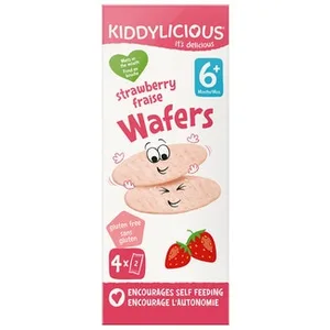 Wafers con Sabor a Fresa sin Gluten desde 6 Meses 4 Bolsitas de 4g Kiddylicious