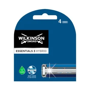 Wilkinson Essentials 3 Hybrid Recambio de Cuchillas de 3 Hojas para Maquinillas de Afeitar 4 Uds.