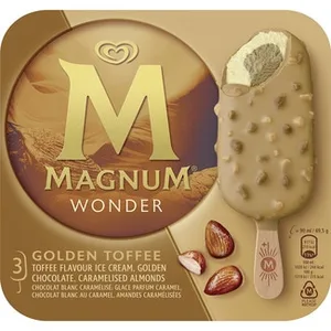 Wonder Helado de Nata con Dátil y Almendras Caramelizadas 3 Unidades Magnum
