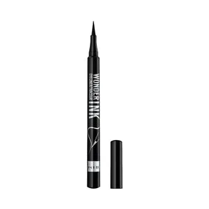 Rimmel Wonder Ink Tono Negro Eyeliner Líquido con Punta de Fieltro Super Afilada de Alta Precisión.