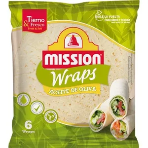 Wraps Tortillas Elaboradas con Aceite de Oliva 100% Virgen Extra 6 Unidades Mission