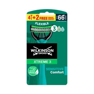 Wilkinson Xtreme 3 Cuchilla de Afeitar Desechable , con Cabezal de Triple Hoja 4 + 2 Uds 4 UD