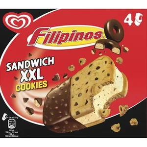 XXL Cookies Sandwich de Helado Sabor a Galleta 4 Unidades Filipinos