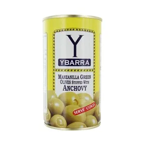 Ybarra Aceitunas Verdes Manzanilla Rellenas de Anchoa Lata de 150 G.