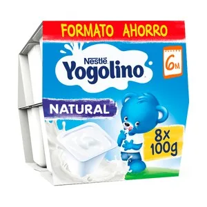 Yogolino de Neslté Postre Lácteo Sabor Natural, Especial para Ñiños desde 6 Meses 8 X 100 G. 800 G
