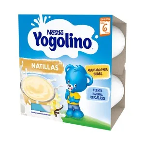Yogolino de Nestlé Natillas con Sabor a Vainilla, Adaptadas para Bebés a Partir de 6 Meses 4 X 100 G. 400 G