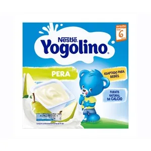 Yogolino Postre Lácteo de Pera, Adaptado para Bebés a Partir de 6 Meses, Neslté 4 X 100 G. 400 G