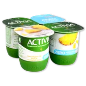 Yogur Activia Desnatado Danone con Piña 4 U. de 120 G