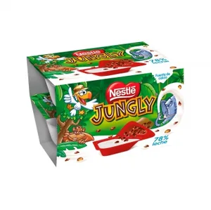Yogur Azucarado y Trocitos de Galleta Recubiertos de Chocolate con Leche Nestlé Jungly Pack 2 Unidades 105 G.