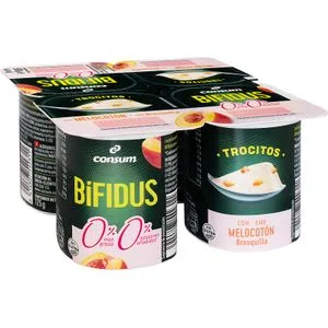 Yogur Bífidus 00% con Melocotón P-4 Ud. 4 X 125 Gr